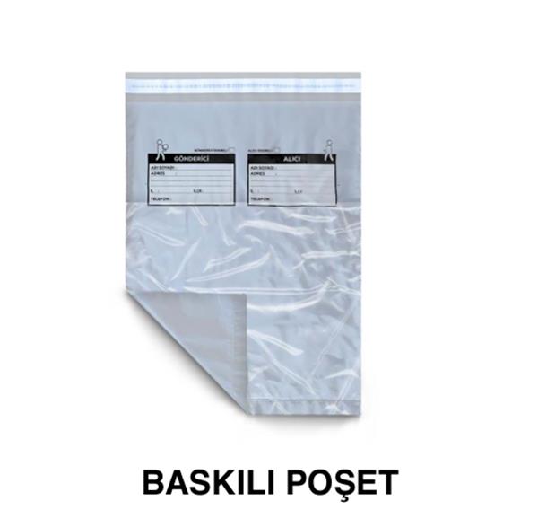 Gönderici Alıcı Baskılı Poşet 35x45+5 |1000 Adet| Büyük Boy Cepli